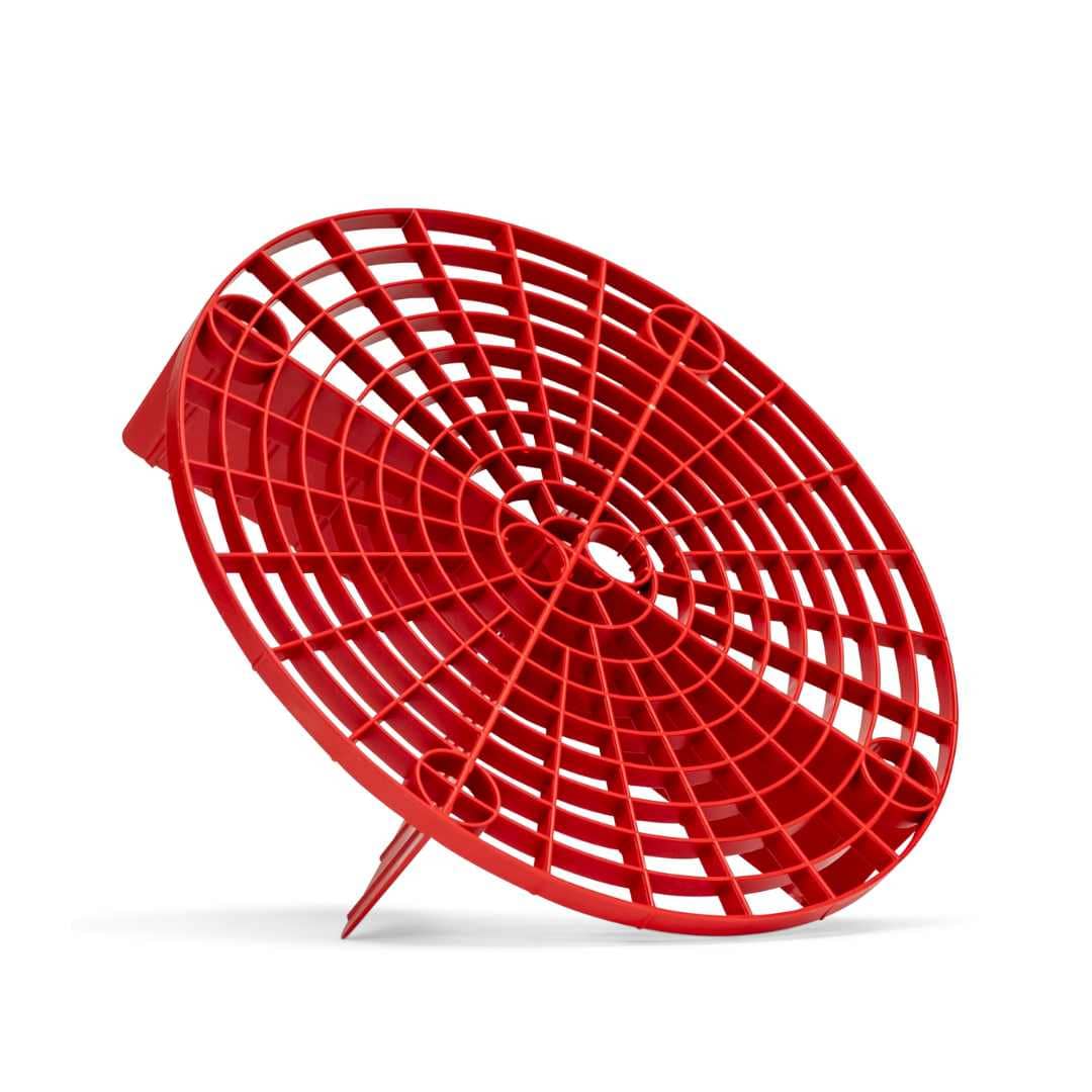 White box image of red grit guard