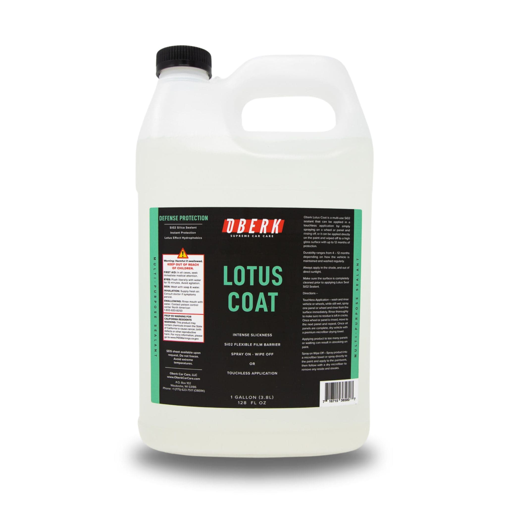 Oberk Lotus Coat 128oz Si02 Ceramic Spray Sealant