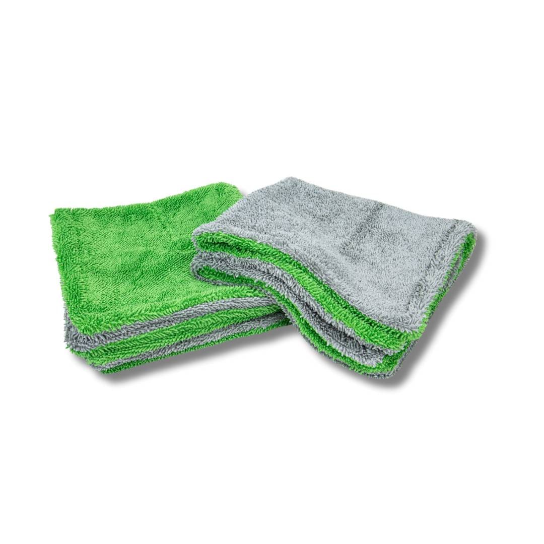 Supreme Dry Jr. - 1100 GSM (16 in. x16 in.) 2-Pack Wheel and Jam Drying Towel GREEN